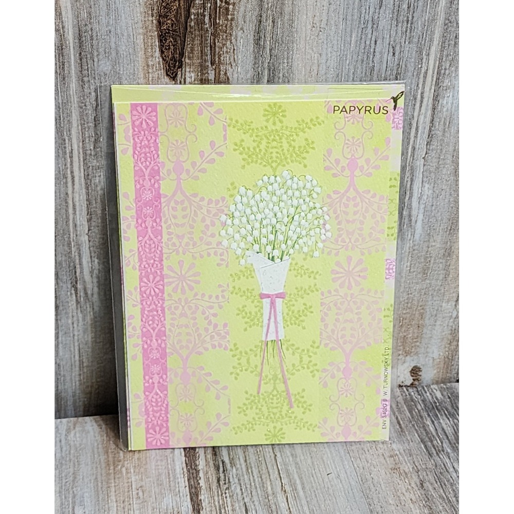 Papyrus RARE Turnowsky Wedding‎ Shower Card Foiled Gold Trimmed Floral Boquet
